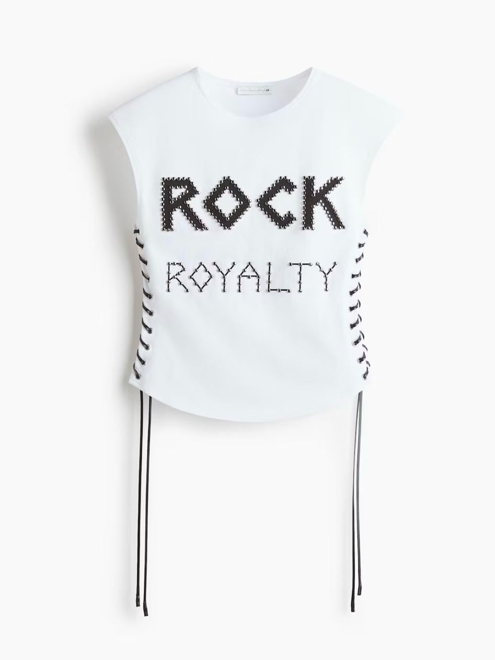 Rock Royalty Lace-Up White Tank Top - Picture 1 of 4